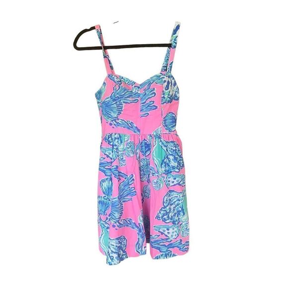 Lilly Pulitzer Womens Multicolor Seashells Ardleigh Fit And Flare Dress Size 00 - Picture 12 of 12